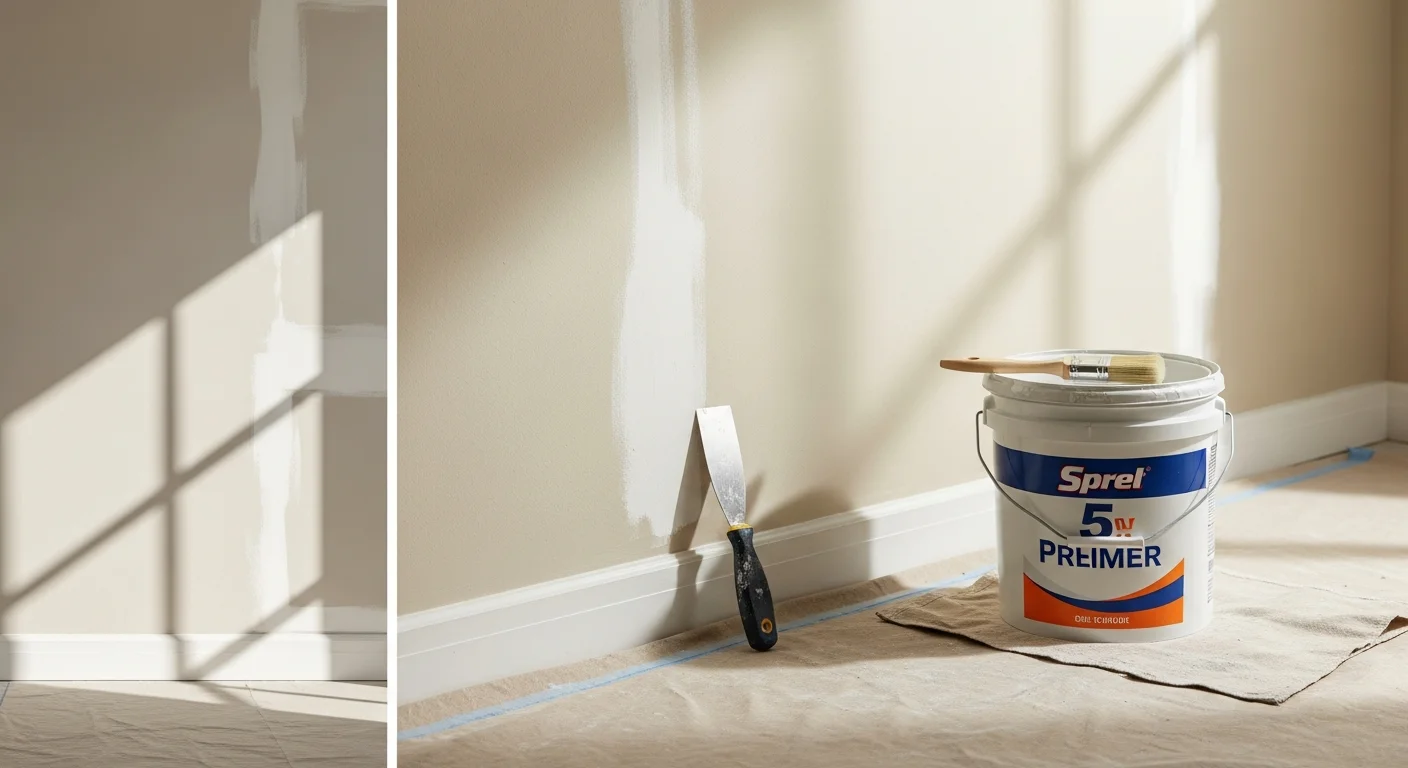 A freshly painted interior living room in a single-family Metairie, Louisiana home, showing clean white walls, painted trim, and a smooth ceiling finish. The room reflects the postwar ranch-style layout common across Jefferson Parish neighborhoods.